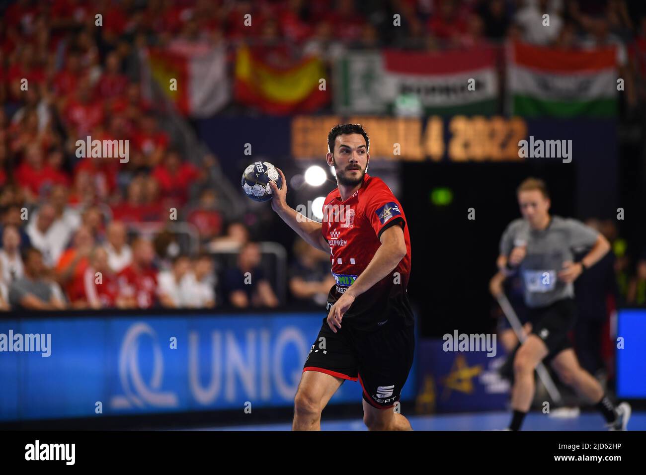 COLOGNE, GERMANY - JUNE 18, 2022: 13  Petar Nenadić. Semifinal Telekom Veszprem HC – Lomza Vive Kielce EHF FINAL4 Men Stock Photo