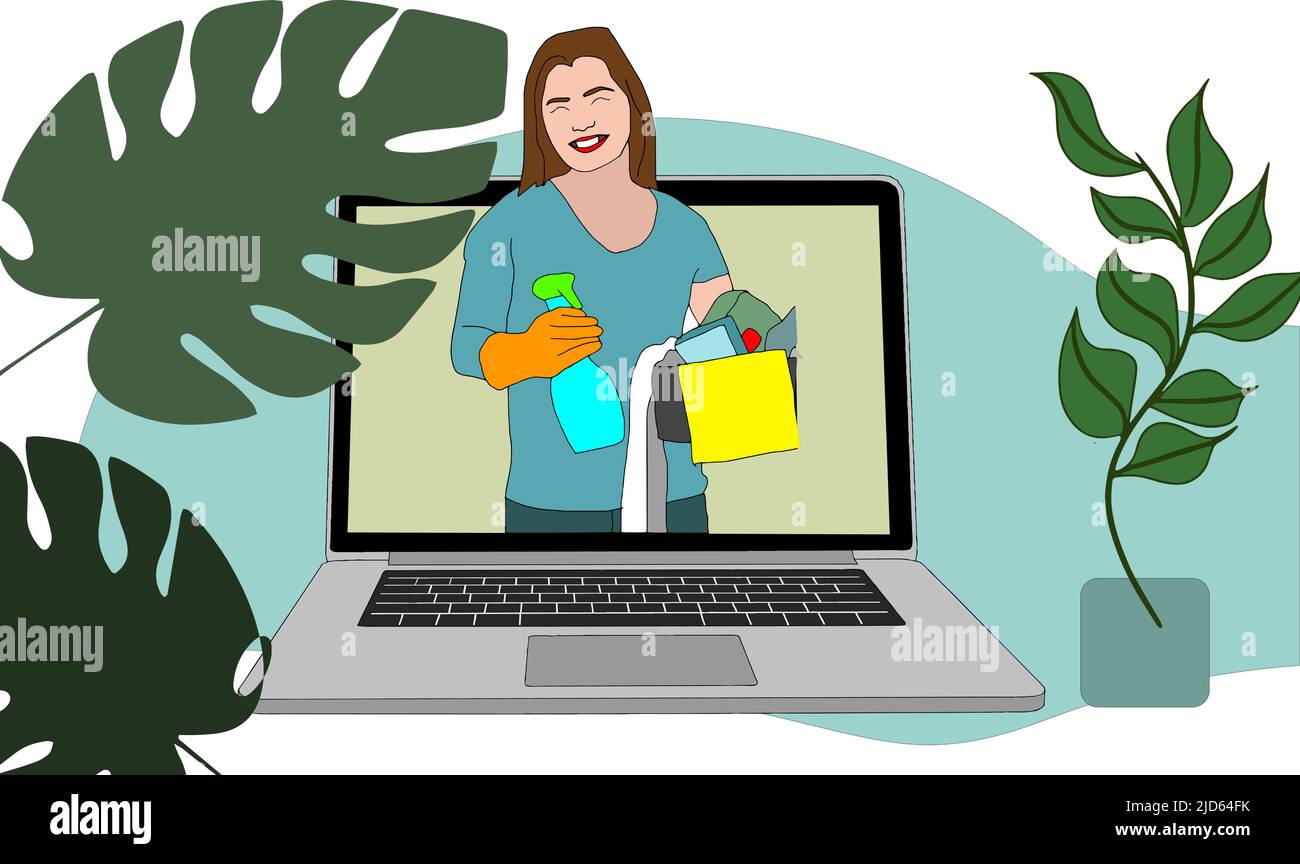 Remote Work or Study at Home and Household Chores.Mother Working at