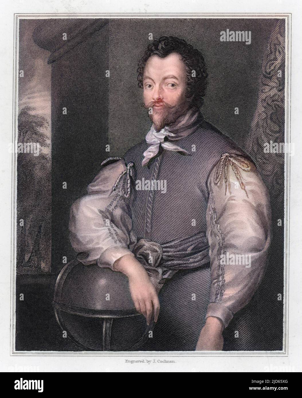 Sir Francis Drake (1545 - 1596), English Admiral. Colourised version of : 10003296 Stock Photo