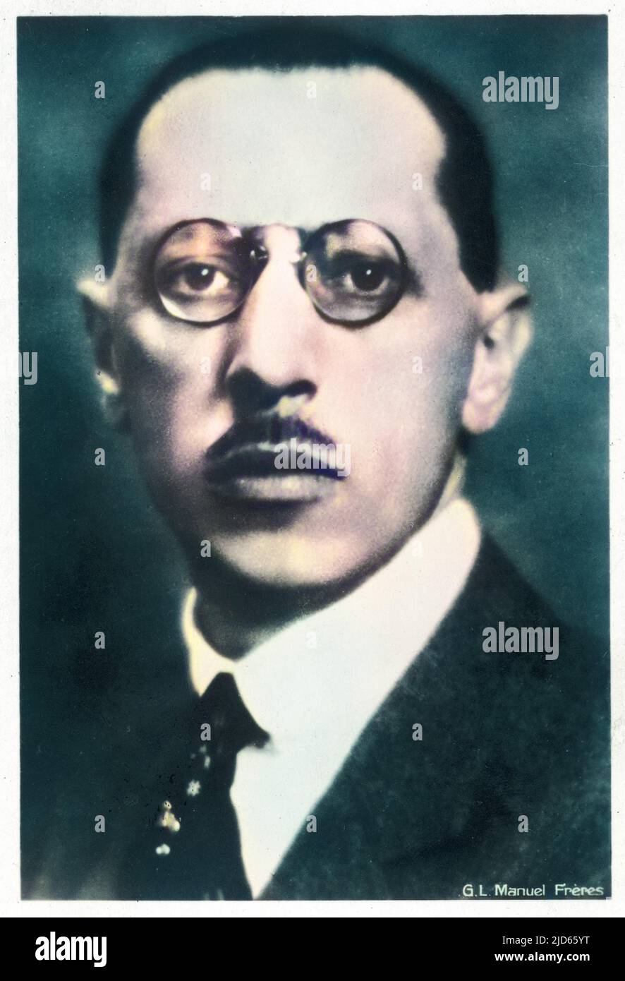 Russian musician, IGOR STRAVINSKY (1882-1971) Colourised version of : 10003976 Stock Photo