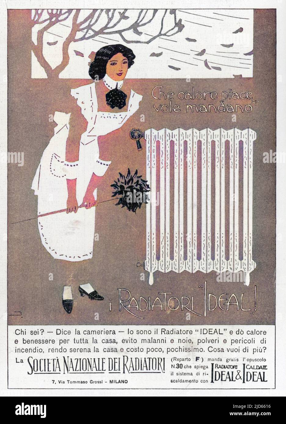 Ideal Radiator advert Colourised version of : 10004591       Date: 1912 Stock Photo