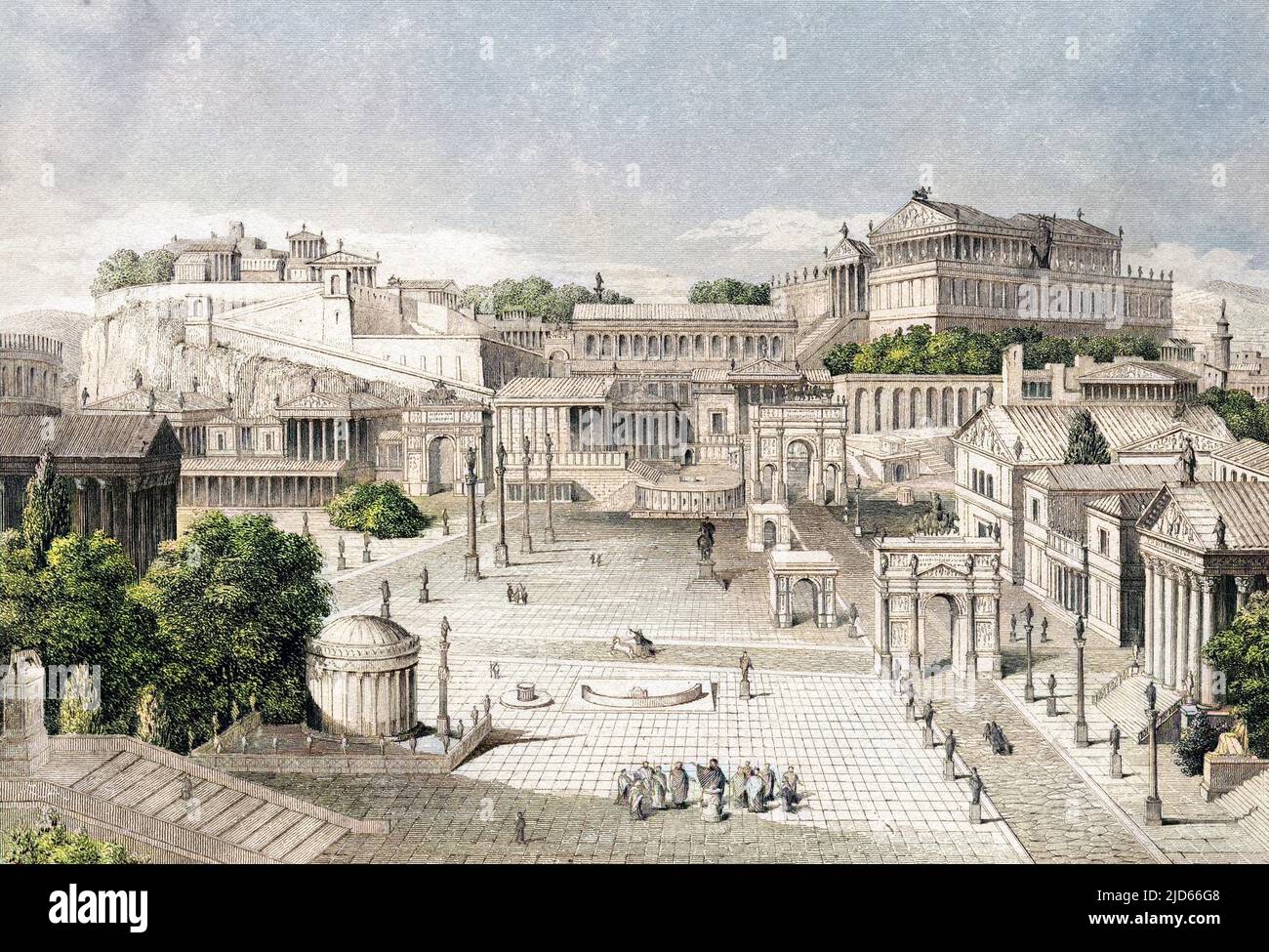Pictorial reconstruction of the Roman Forum and surroundings, Rome