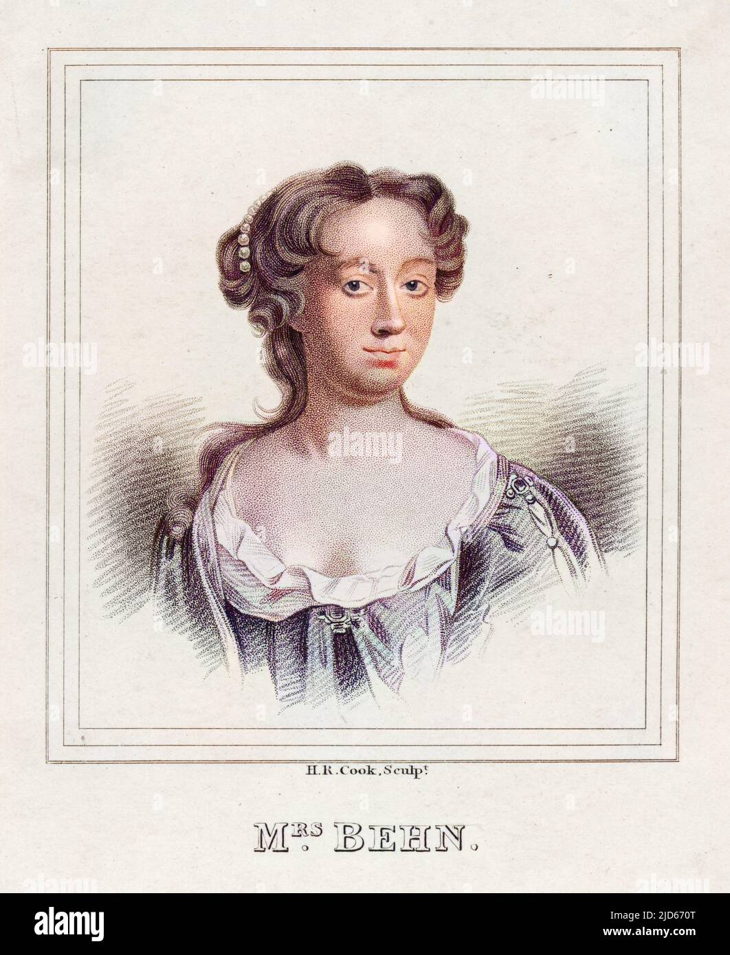 APHRA BEHN English dramatist and novelist Colourised version of : 10012676       Date: 1640 - 1689 Stock Photo