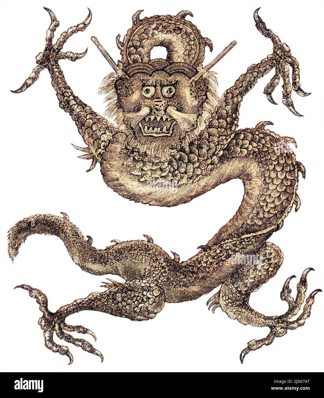 THE IMPERIAL DRAGON OF CHINA Colourised version of : 10016063       Date: 1426 Stock Photo
