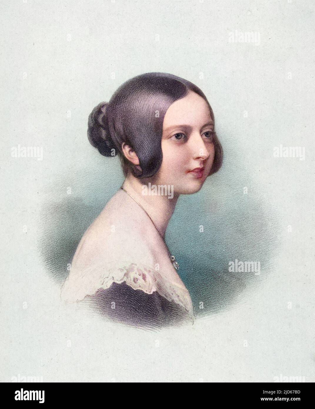 QUEEN VICTORIA (1819 - 1901). Colourised version of : 10016545       Date: circa 1840 Stock Photo