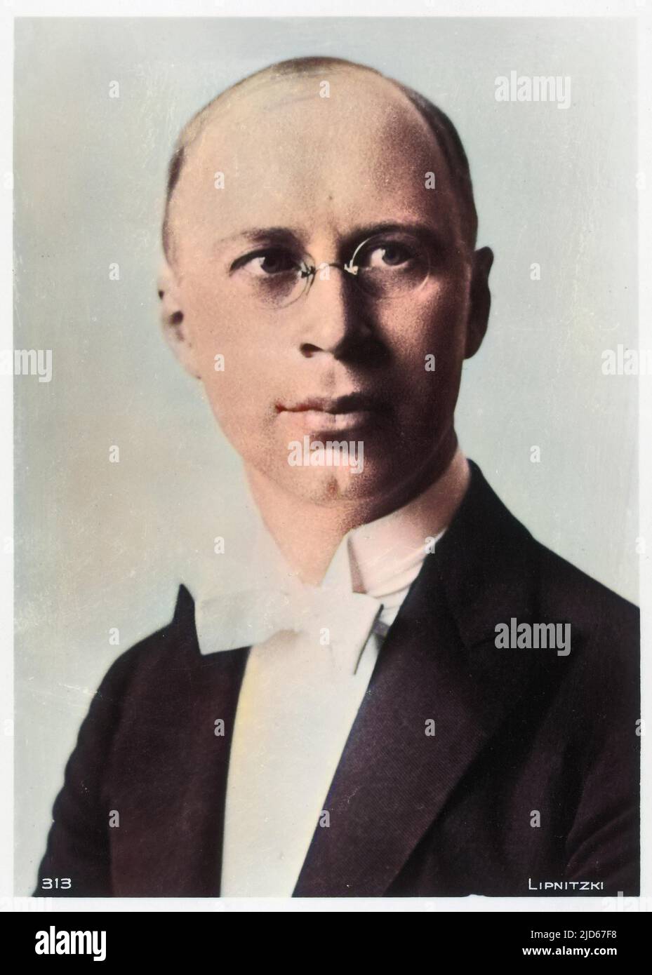 Sergei Sergeyevich Prokofiev (1891 - 1953), Russian pianist and composer, in evening dress. Colourised version of : 10018094 Stock Photo