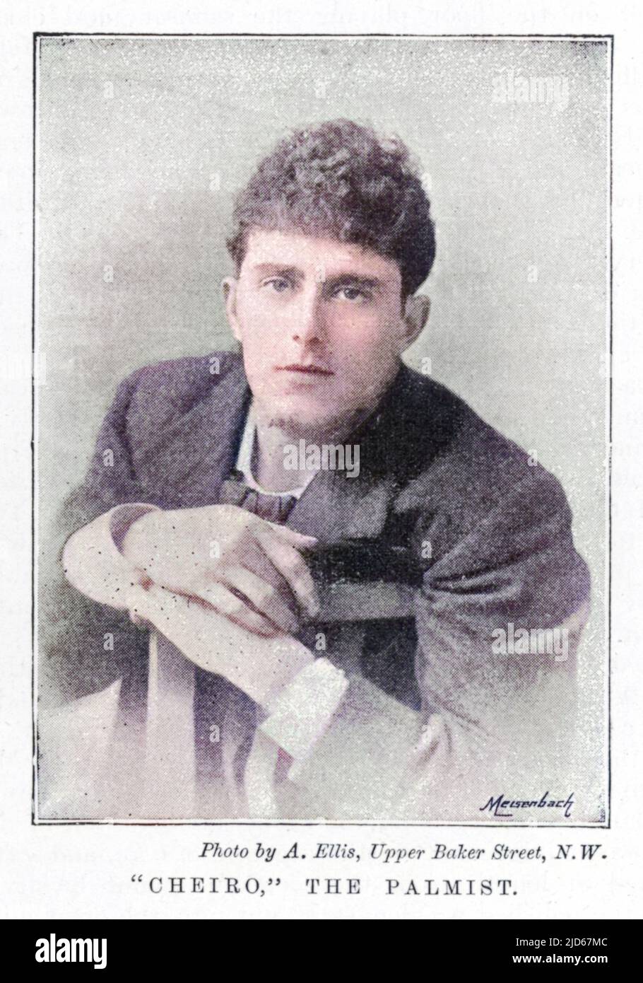 Count LOUIS HAMON [known as CHEIRO] (1866 - 1936), Irish palm reader. Colourised version of : 10022684       Date: 1893 Stock Photo