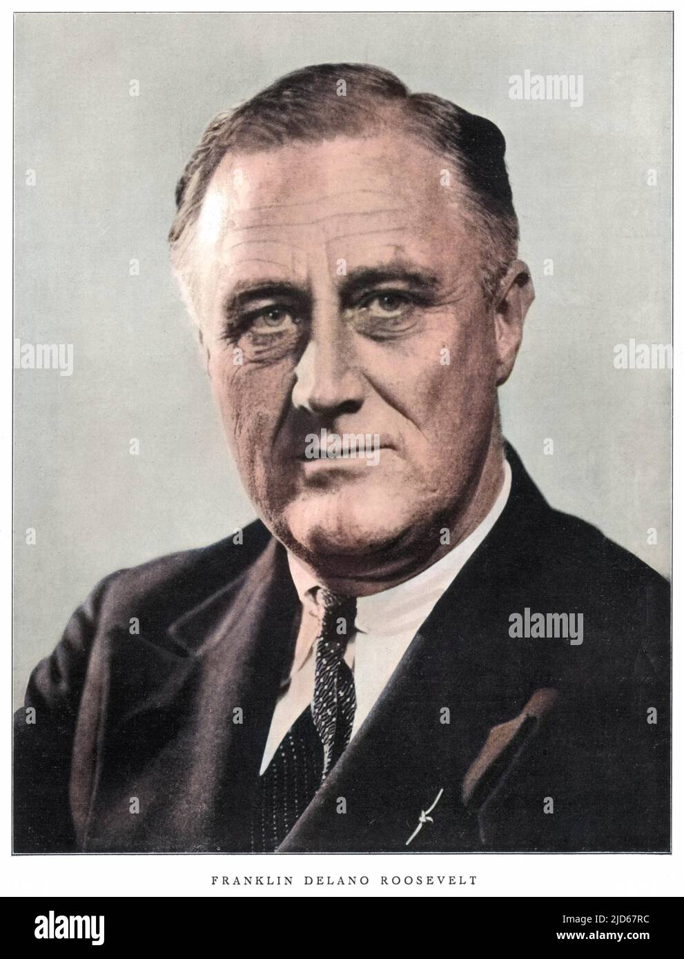 FRANKLIN DELANO ROOSEVELT 32nd President of the USA in the year of his election Colourised version of : 10031078       Date: 1882 - 1945 Stock Photo