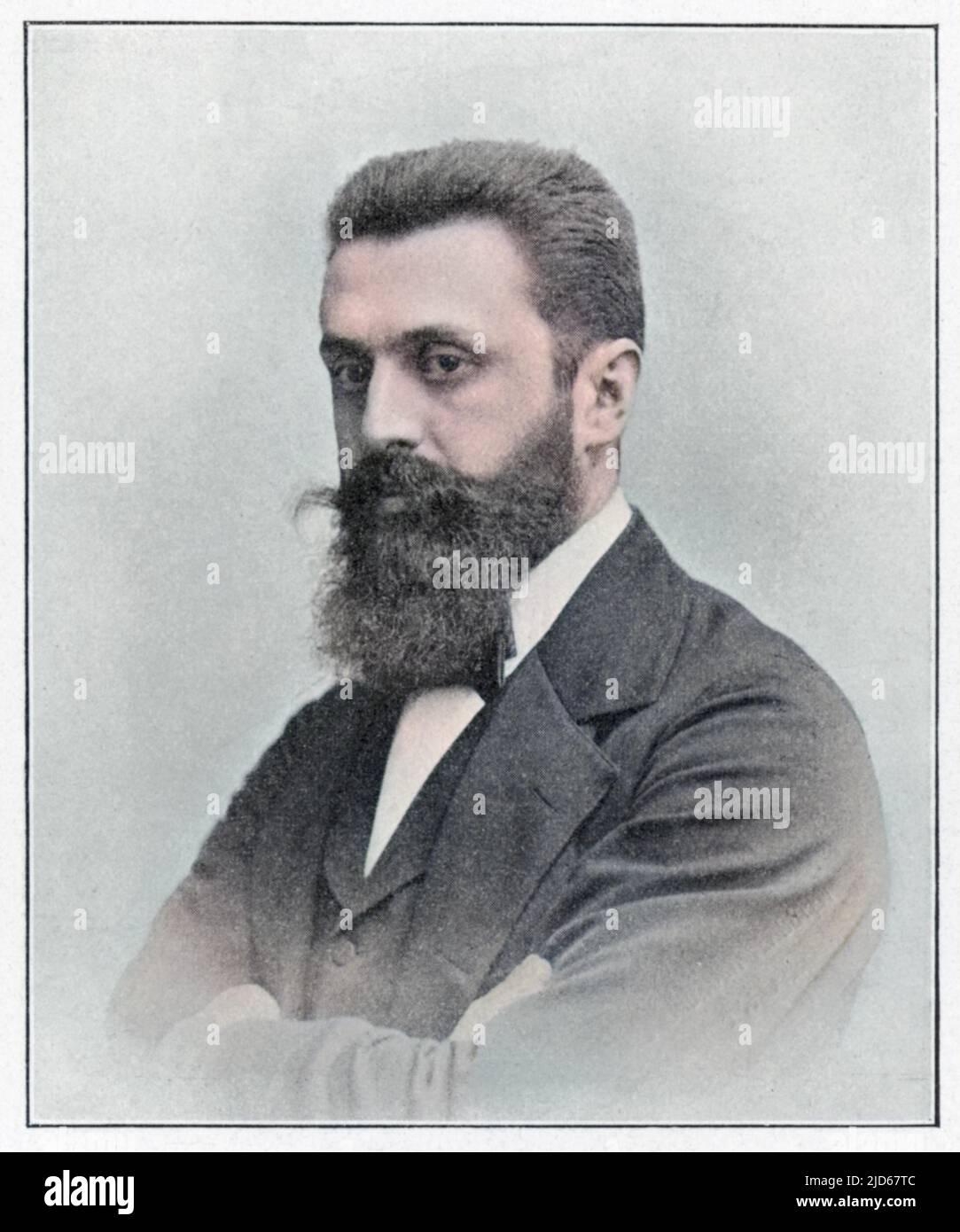 THEODOR HERZL Hungarian Zionist leader Colourised version of : 10035278       Date: 1860 - 1904 Stock Photo