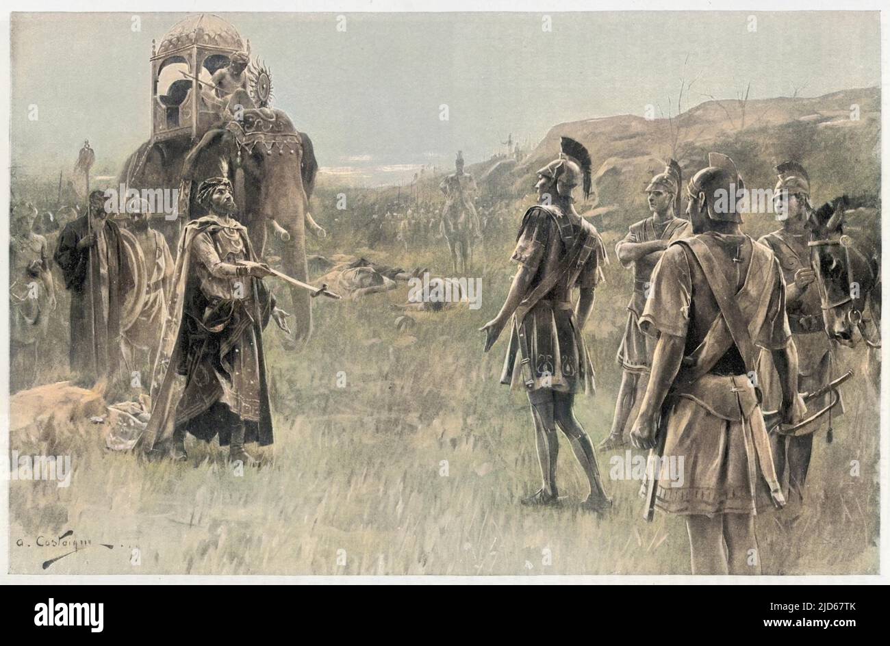 Alexander accepts the surrender of PORUS, king of the Pauravas, after defeating him on the