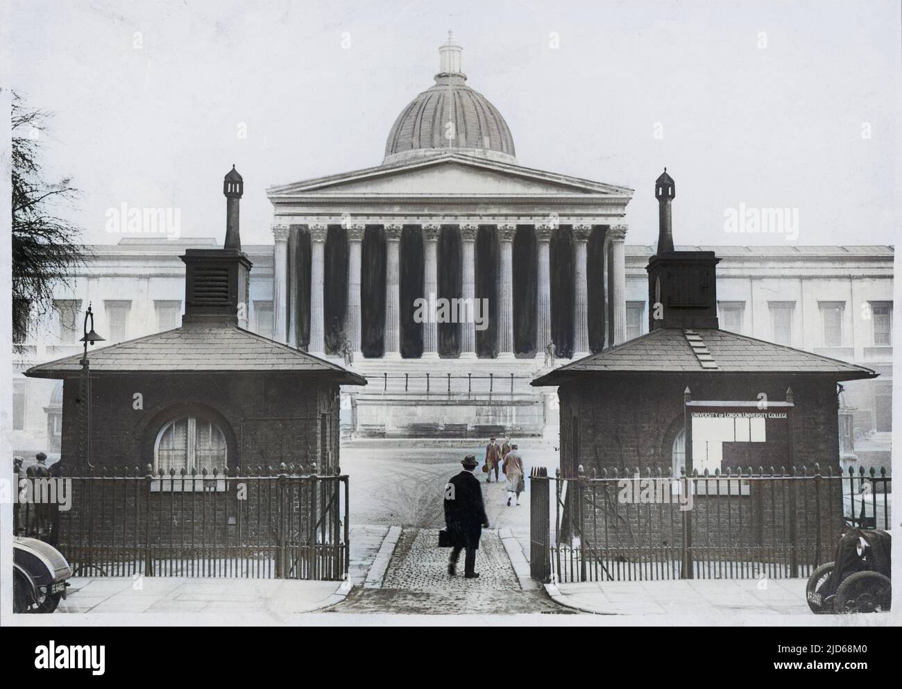 University College, London. The impressive classical front Colourised version of : 10145432       Date: circa 1915 Stock Photo
