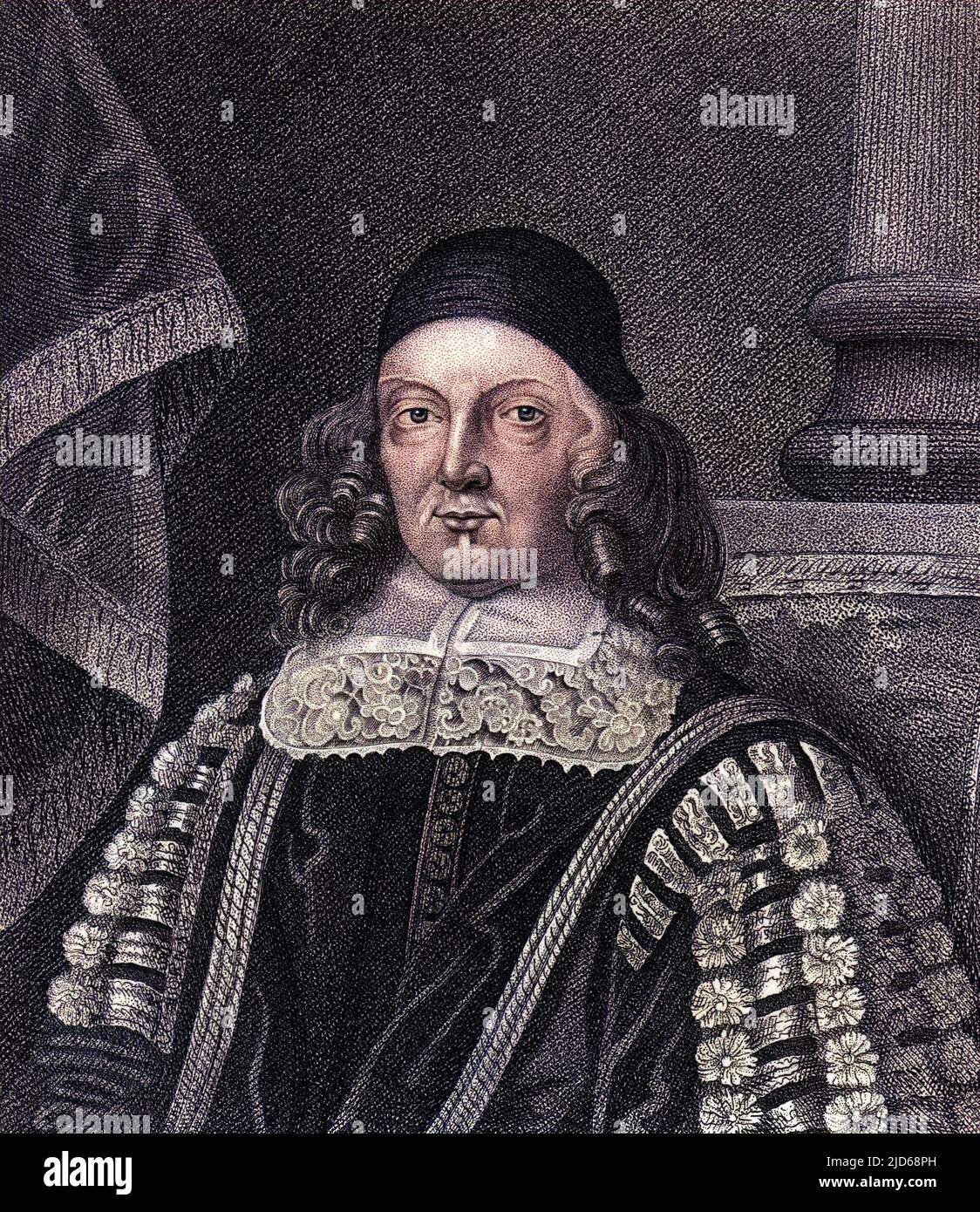 SIR HARBOTTLE GRIMSTON Judge, Master of the Rolls and speaker of the House of Commons. Colourised version of : 10160025       Date: 1603 - 1685 Stock Photo