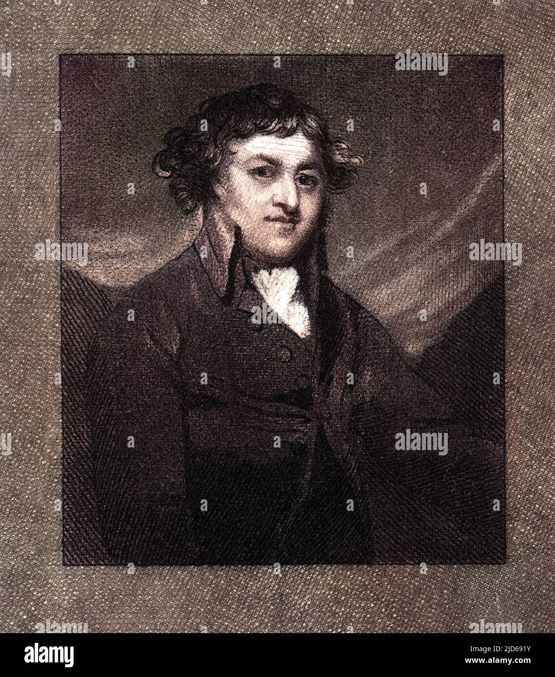 HENRY LASCELLES, second earl of HAREWOOD statesman with his autograph Colourised version of : 10160350       Date: 1767 - 1841 Stock Photo