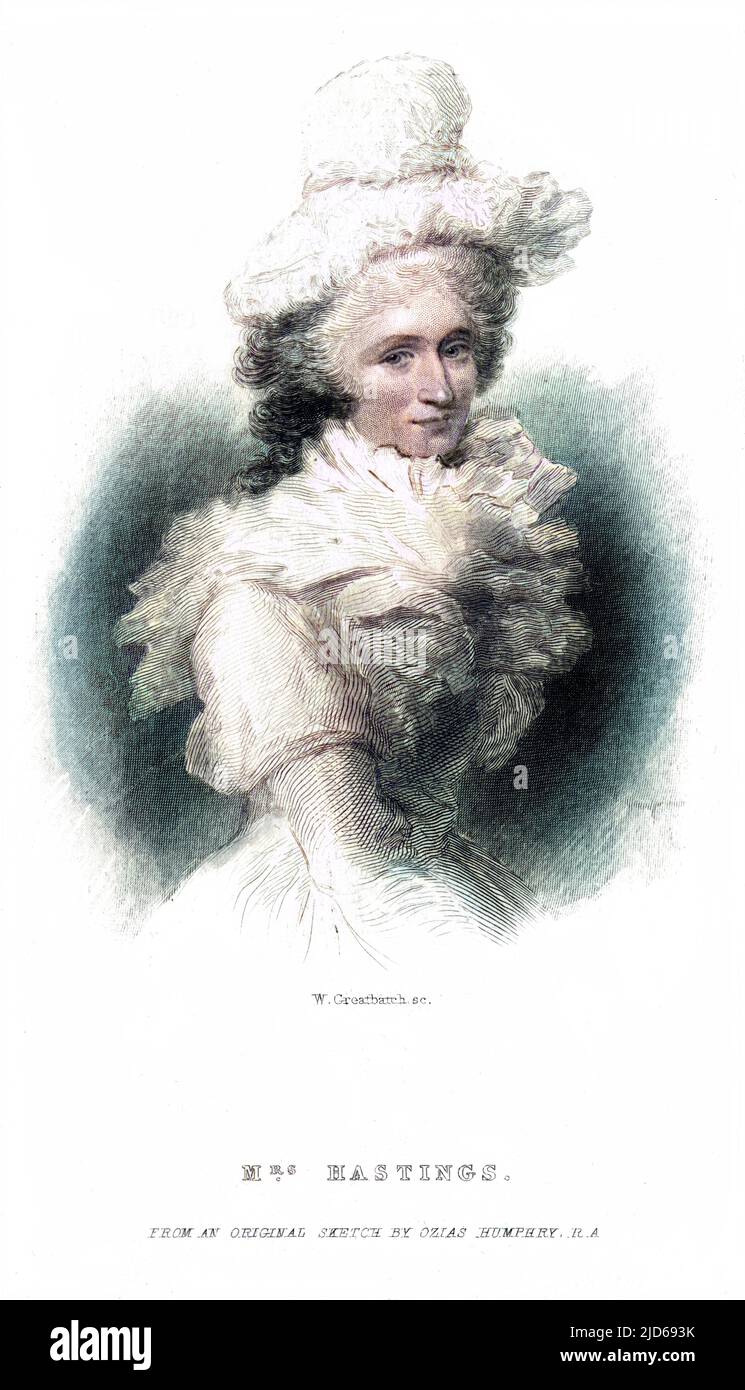 ANNA MARIA APPOLONIA HASTINGS second wife of Warren Hastings, previously married to baron Imhoff. Colourised version of : 10160475       Date: 1749 - 1837 Stock Photo