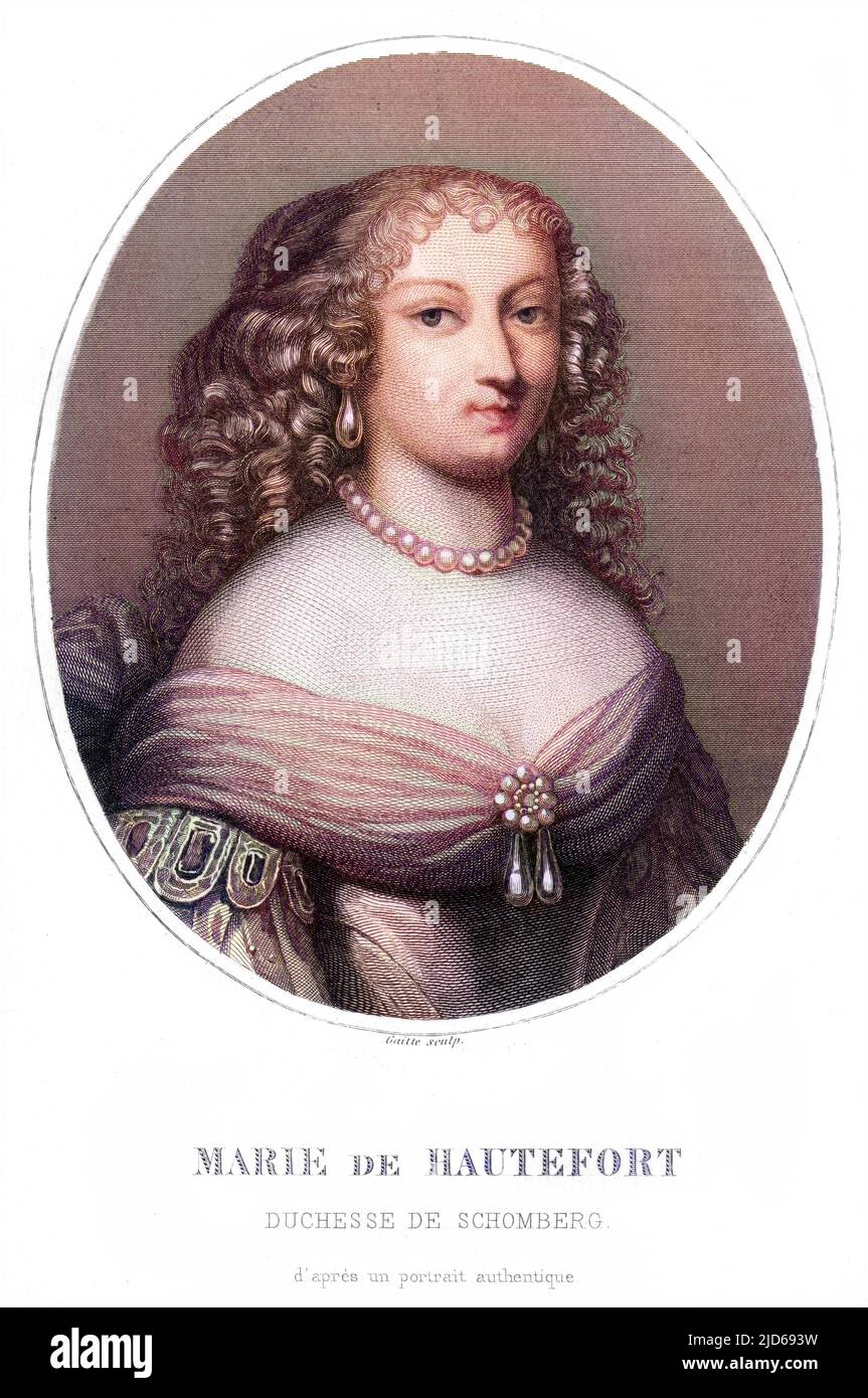 MARIE DE HAUTEFORT, duchesse de Schomberg French social leader Colourised version of : 10160504       Date: 1616 - 1691 Stock Photo