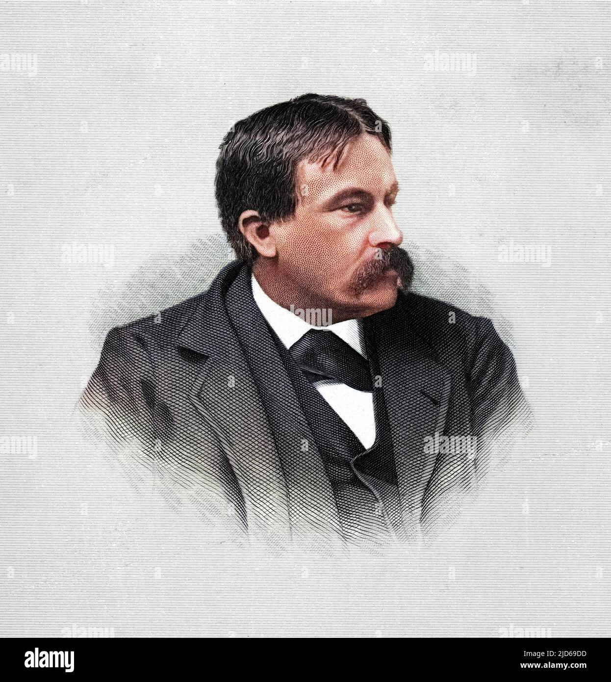 WILLIAM DEAN HOWELLS American writer, author of 'The rise of Silas Lapham' and many other novels, also verse and criticism : regarded as the dean of American letters. Colourised version of : 10161352       Date: 1837 - 1920 Stock Photo