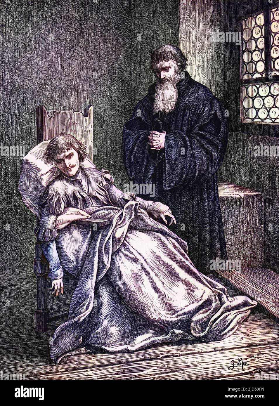 ULRICH VON HUTTEN The last hours of the German protestant leader, humanist and friend of Luther. Colourised version of : 10161563       Date: 1488 - 1523 Stock Photo