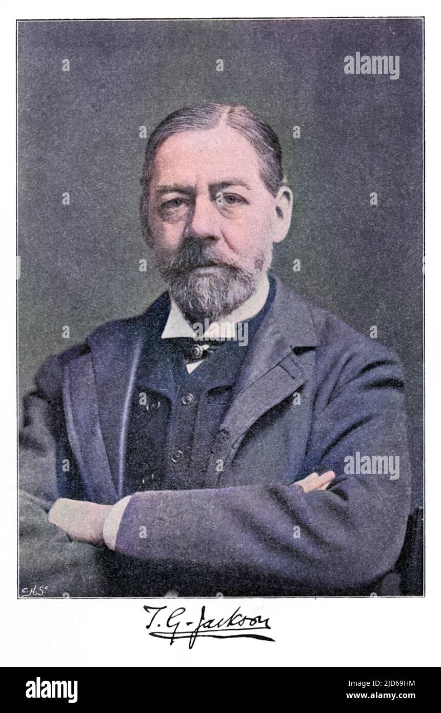 THOMAS GRAHAM JACKSON (1835 - 1924), architect, with his autograph. Colourised version of : 10161679       Date: 1897 Stock Photo