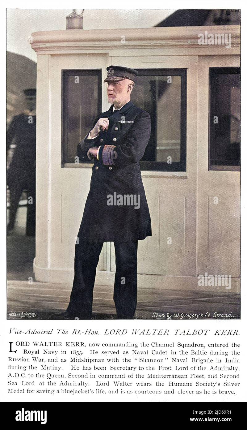 Lord WALTER TALBOT KERR British naval commander, described as 'as courteous and clever as he is brave'. Colourised version of : 10162163       Date: 1839 - 1927 Stock Photo