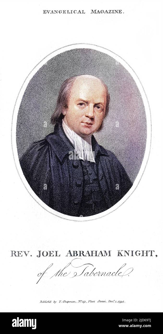JOEL ABRAHAM KNIGHT English churchman, minister of the Tottenham chapel. Colourised version of : 10162346       Date: CIRCA 1794 Stock Photo