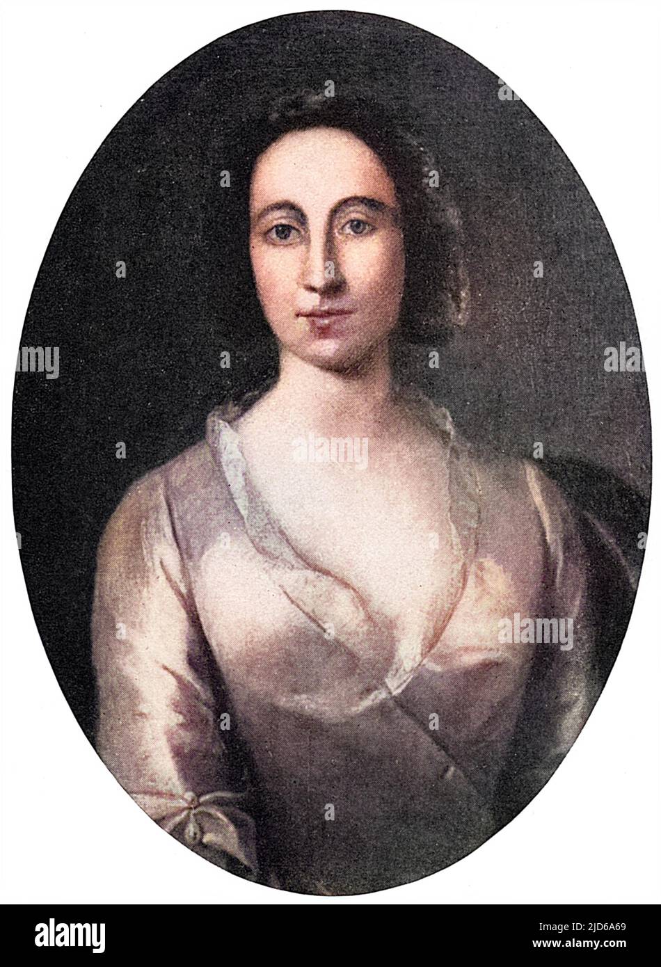 ANNIE LAURIE of Maxwelton, beloved by William Douglas of Fingland, to whom the ballad is attributed, but who married Alexander Fergusson of Craig- darroch, promises forgotten... Colourised version of : 10162884       Date: 1680S - 1760S Stock Photo