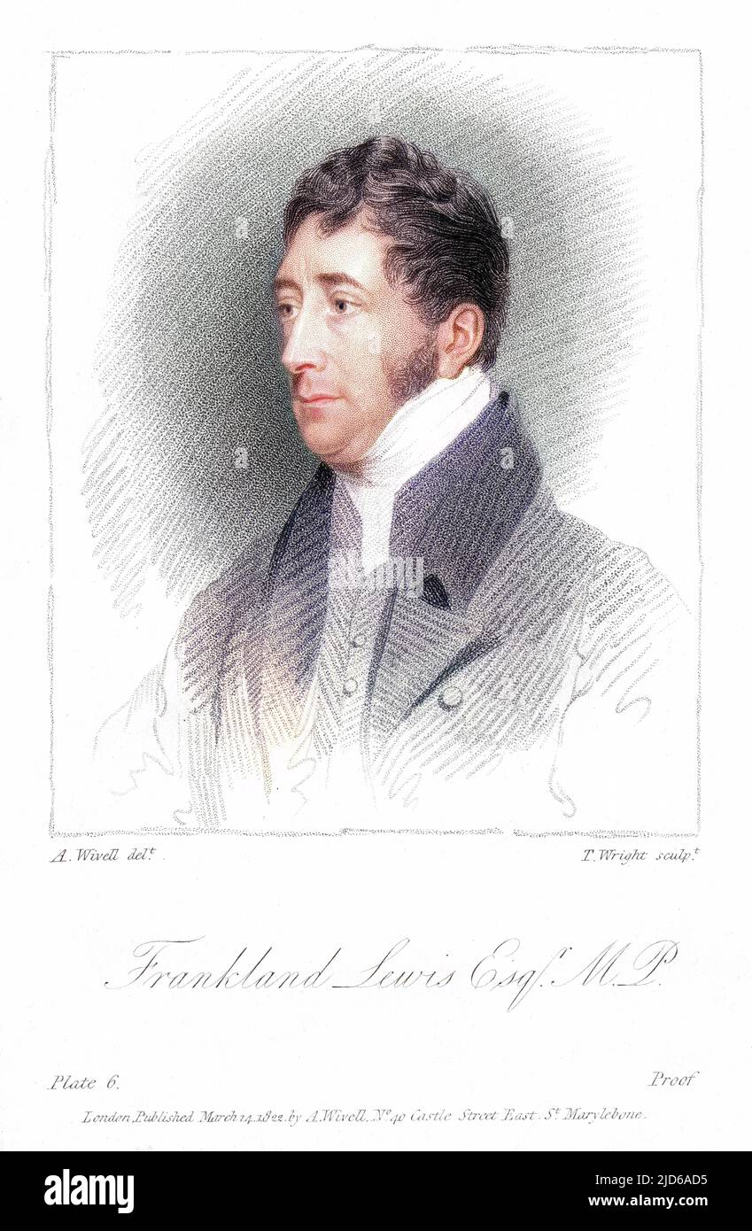 Sir THOMAS FRANKLAND LEWIS British statesman Colourised version of : 10163208       Date: 1780 - 1855 Stock Photo