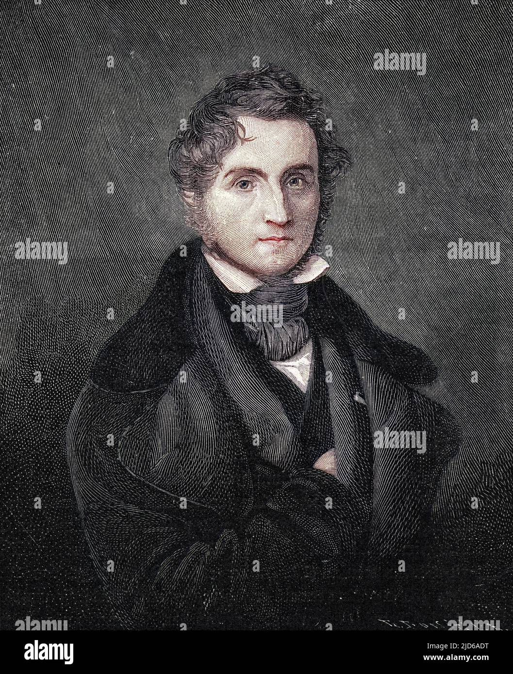 JUSTUS VON LIEBIG German chemist Colourised version of : 10163252       Date: 1803 - 1873 Stock Photo