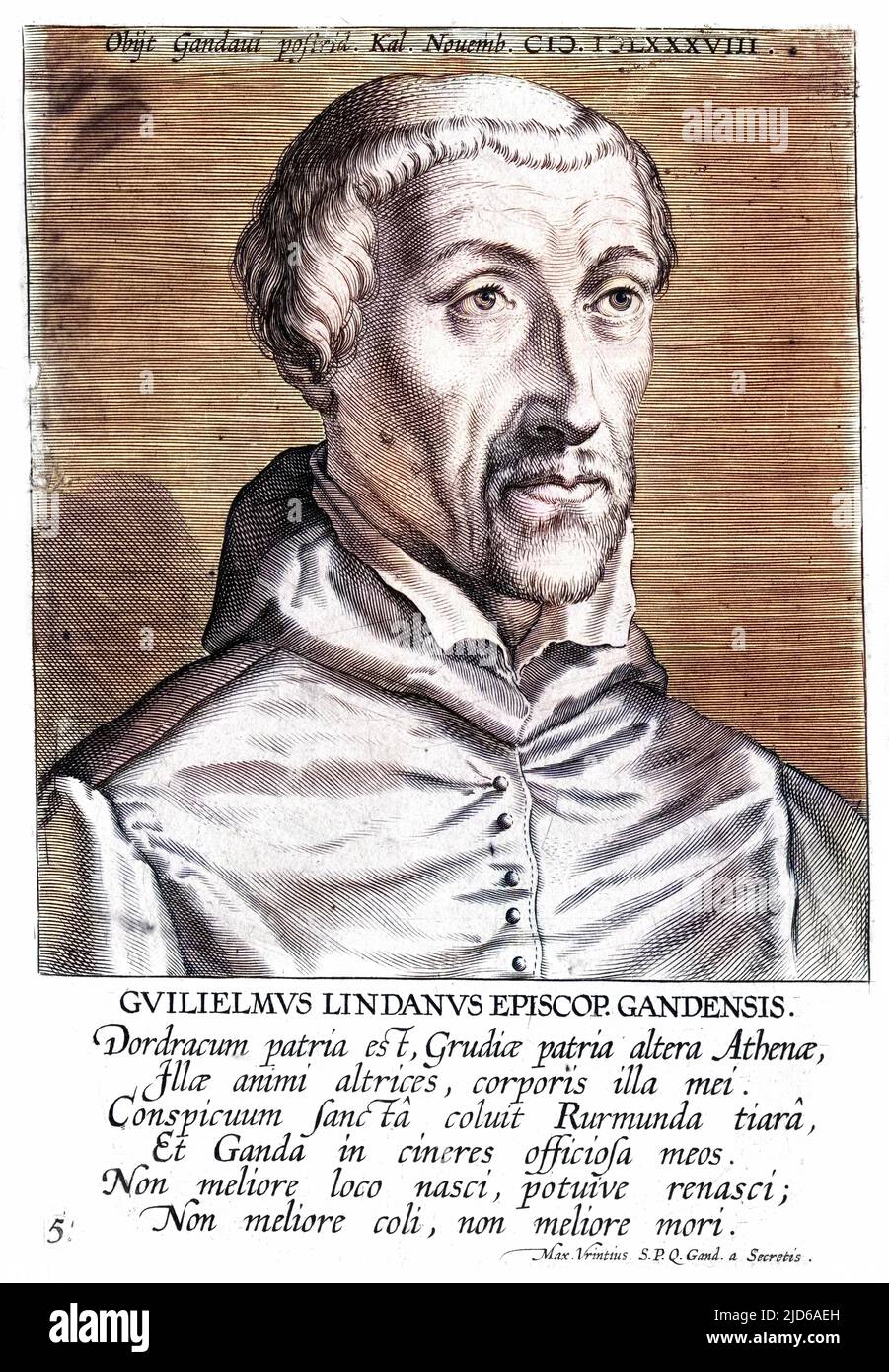 WILLEM LINDANUS Flemish churchman and theologian, bishop of Ghent. Colourised version of : 10163282       Date: 1528 - 1591 Stock Photo