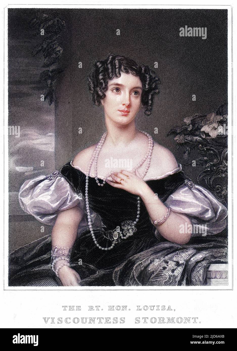 LOUISA countess of MANSFIELD (nee Ellison) wife of William, the fourth earl, when viscountess Stormont. Colourised version of : 10164272       Date: 1809 - 1837 Stock Photo
