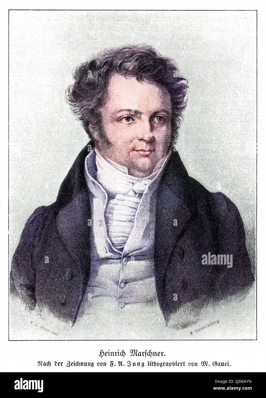 HEINRICH MARSCHNER German musician, best known as the composer of the popular opera 'Der Vampyr'. Colourised version of : 10164533       Date: 1795 - 1861 Stock Photo