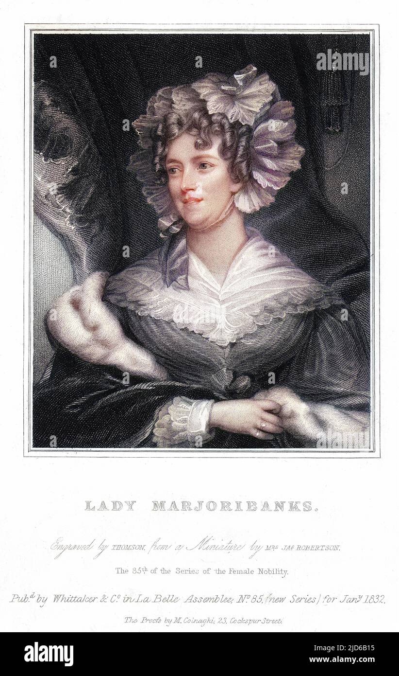 ALISON lady MARJORIBANKS (nee Ramsay) wife of John, first baronet Colourised version of : 10164471       Date: CIRCA 1832 Stock Photo