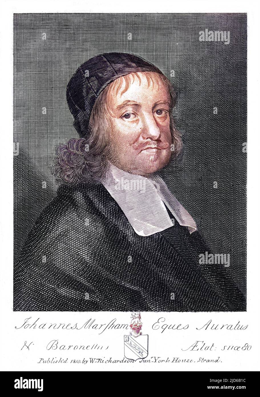 SIR JOHN MARSHAM Writer on chronology, depicted at the age of 80 Colourised version of : 10164543       Date: 1602 - 1685 Stock Photo