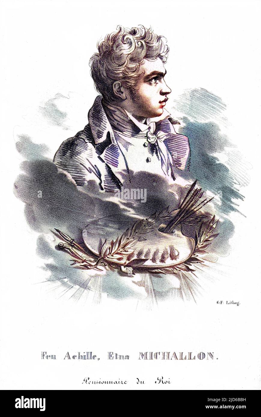 ACHILLE AETNA MICHALLON French artist, pensionnaire du Roi. Colourised version of : 10165016       Date: 1795 - 1822 Stock Photo