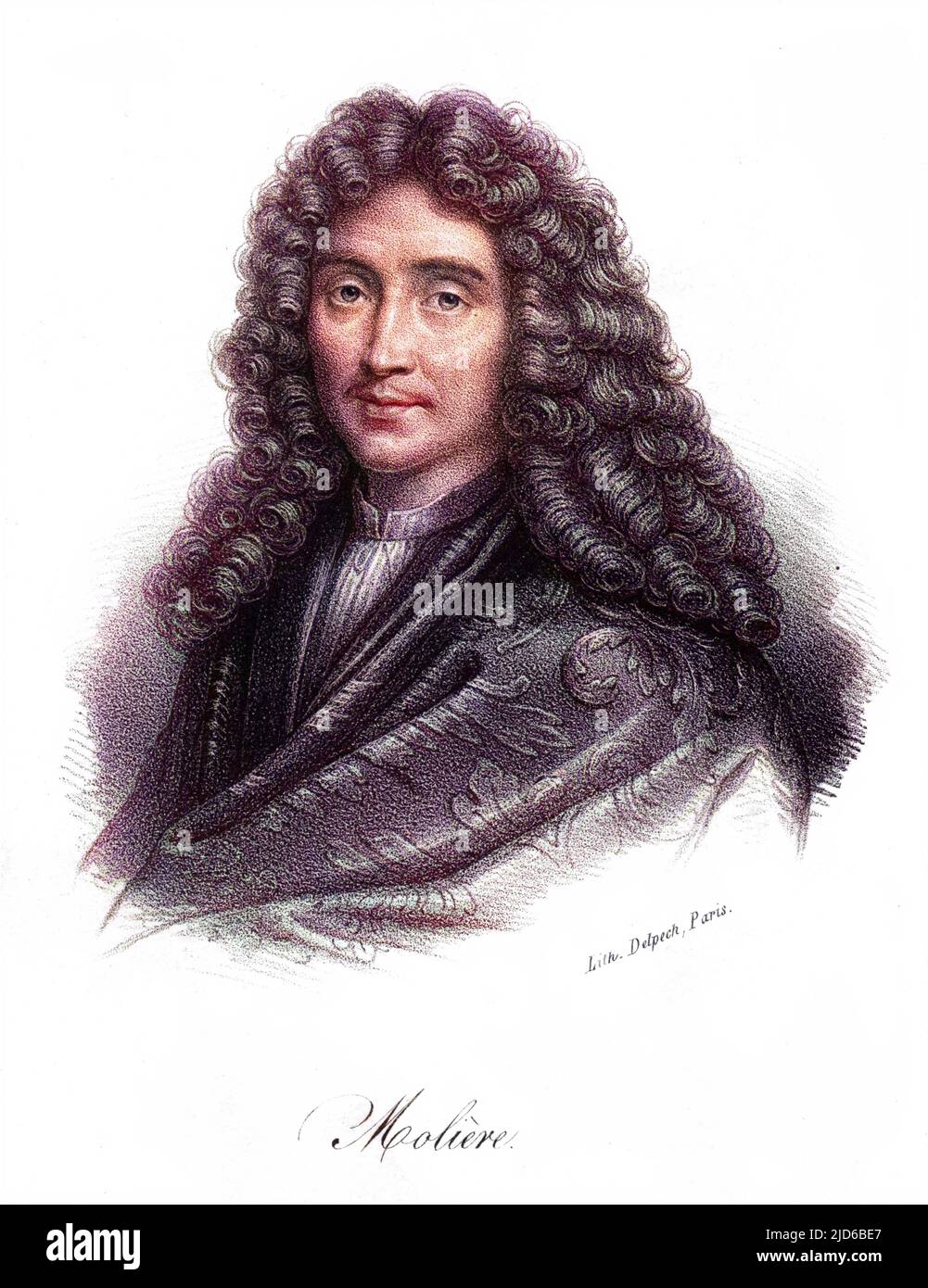 JEAN-BAPTISTE MOLIERE French actor and playwright Colourised version of : 10165196       Date: 1622 - 1673 Stock Photo