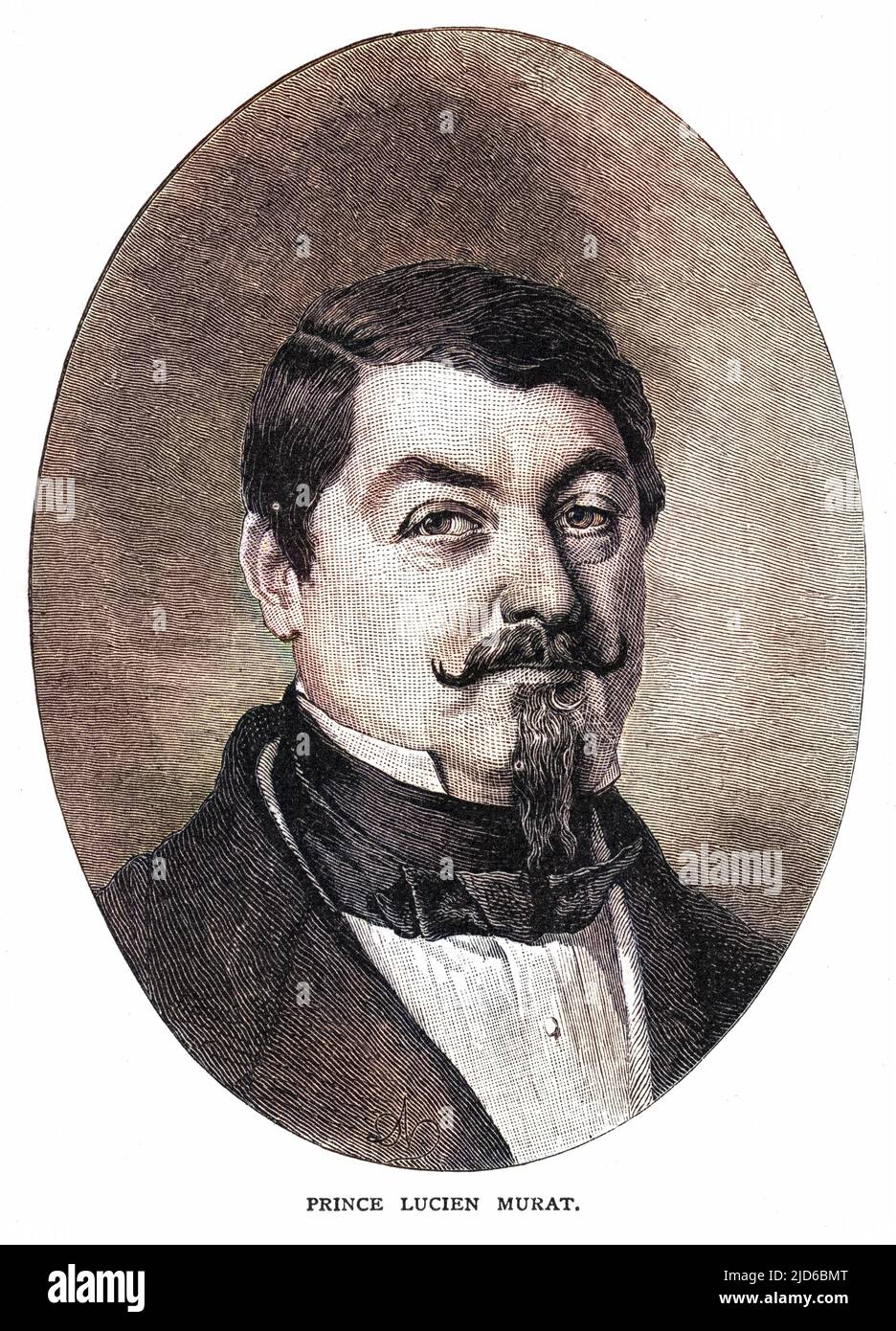 Prince LUCIEN MURAT French soldier and statesman Colourised version of : 10166859       Date: 1803 - 1878 Stock Photo