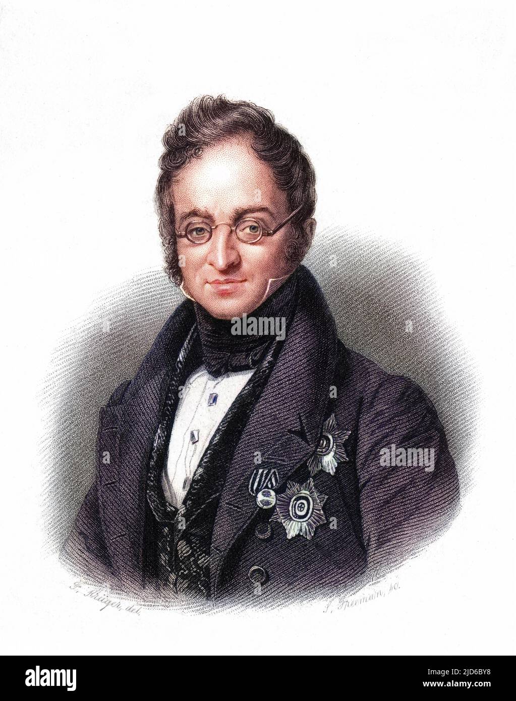 KARL ROBERT graf von NESSELRODE - Russian diplomat at Congress of Vienna etc., whose policies did much harm, including helping to precipitate the Crimean War. Colourised version of : 10167215       Date: 1780 - 1862 Stock Photo