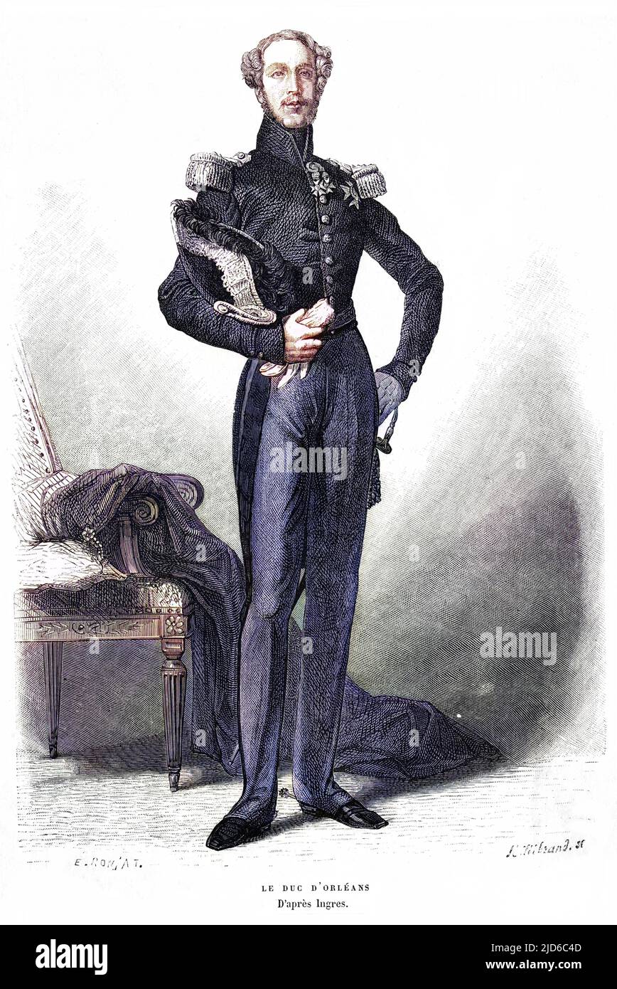 FERDINAND PHILLIPPE duc d'ORLEANS son of Louis Philippe, military commander in Algeria. Colourised version of : 10171347       Date: 1810 - 1842 Stock Photo