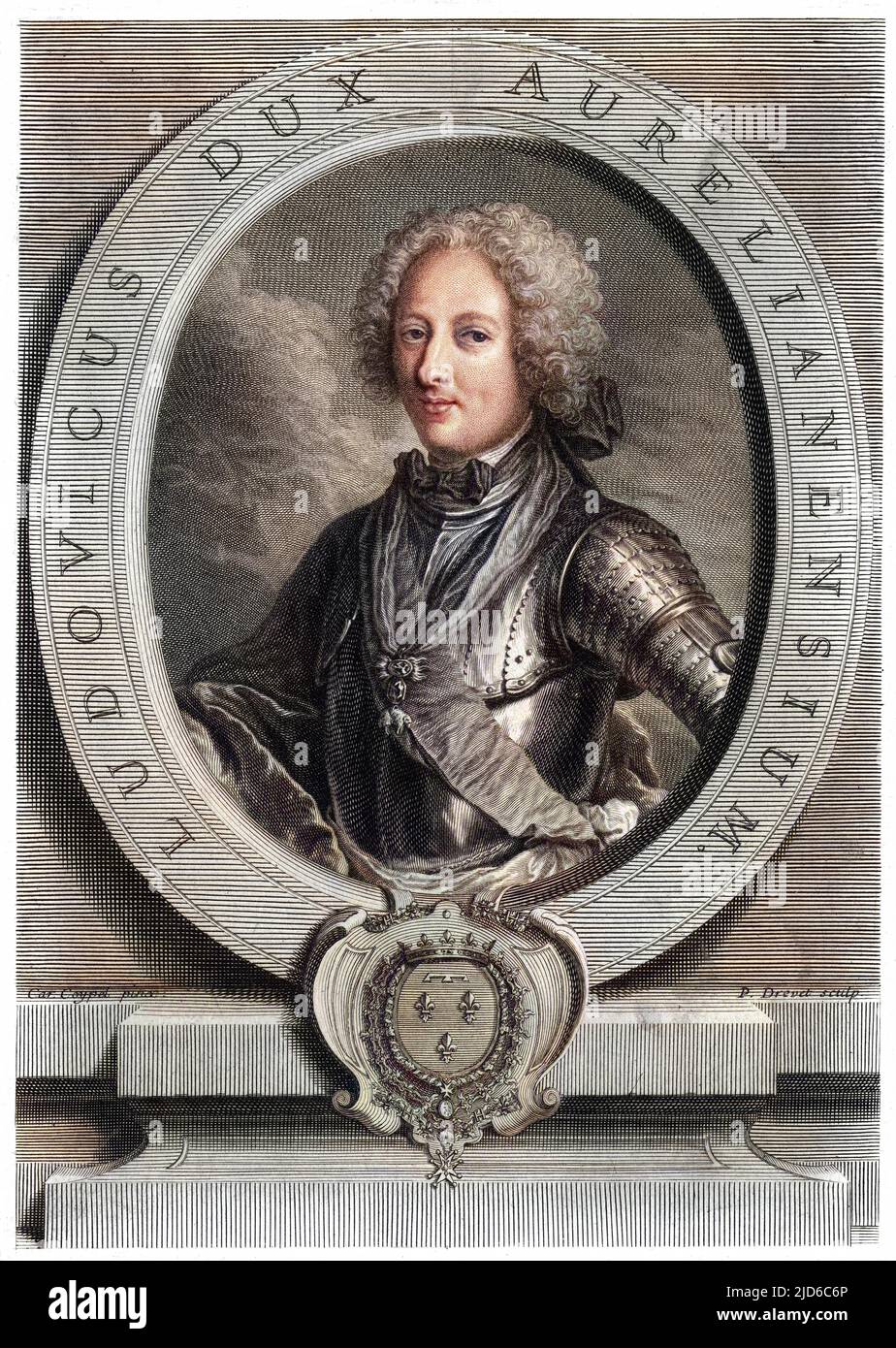 LOUIS duc d'ORLEANS son of Philippe II duc d'Orleans, father of Louis Philippe I duc d'Orleans. Colourised version of : 10171439       Date: 1703 - 1752 Stock Photo