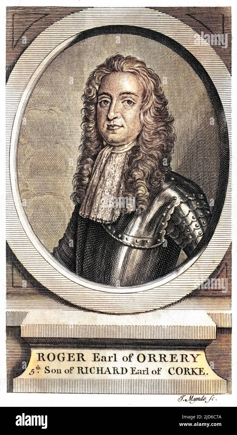 ROGER BOYLE, first earl of ORRERY Soldier, statesman and successful playwright. Colourised version of : 10171581       Date: 1621 - 1679 Stock Photo
