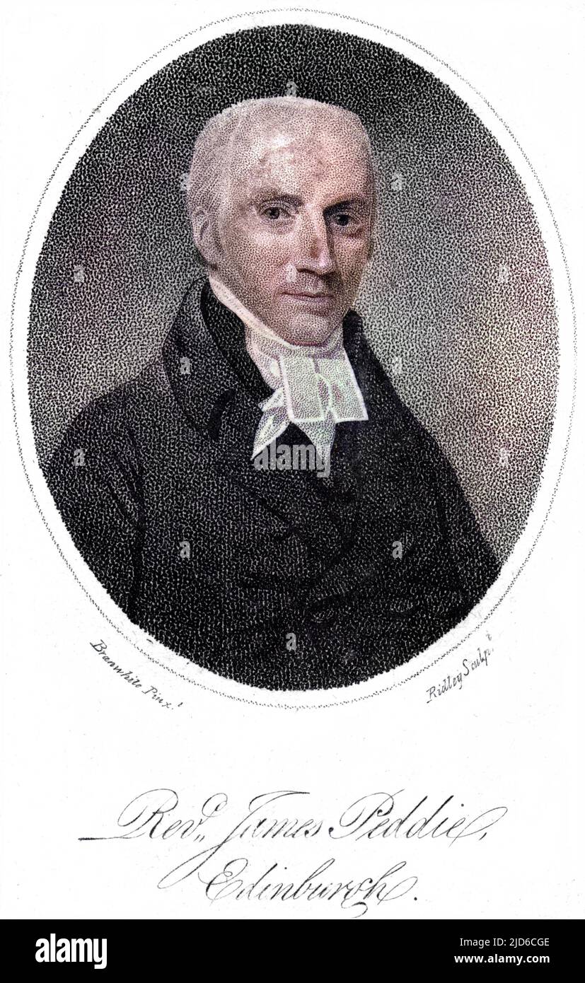 JAMES PEDDIE Scottish presbyterian churchman, minister at Edinburgh Colourised version of : 10172233       Date: 1758 - 1845 Stock Photo