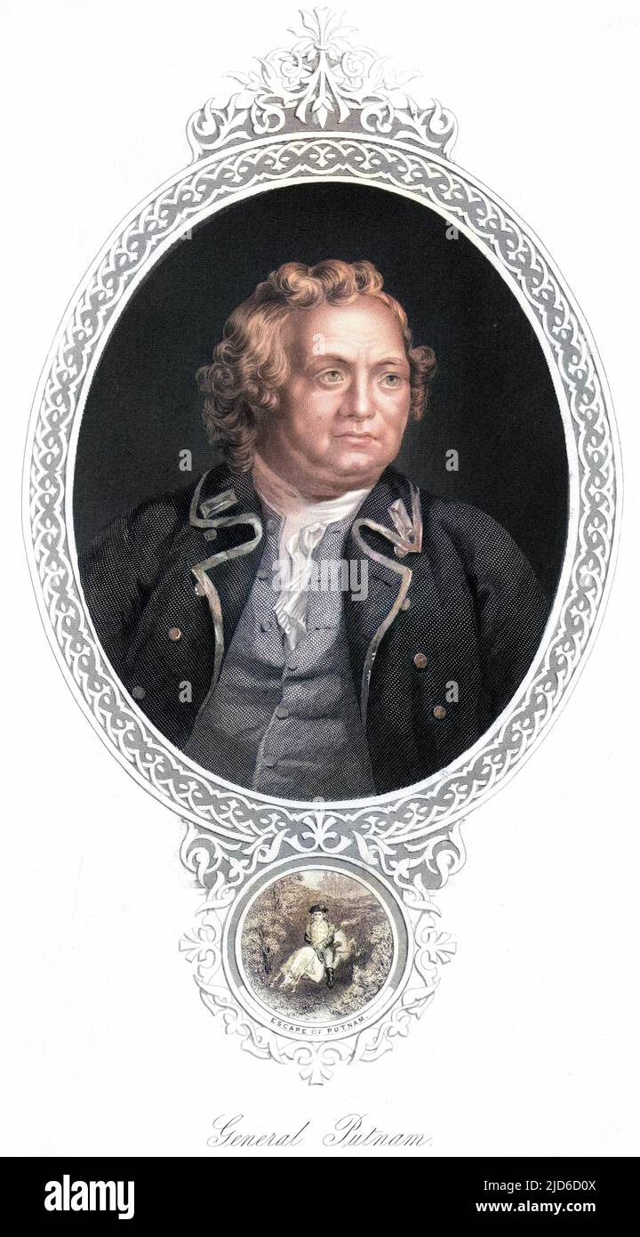 ISRAEL PUTNAM American military commander Colourised version of : 10173150       Date: 1718 - 1790 Stock Photo