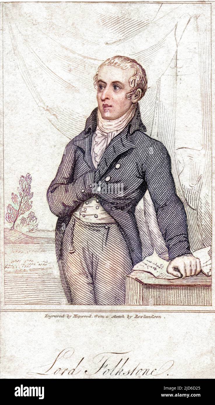 JOHN PLEYDELL-BOUVERIE, third earl of RADNOR statesman, while he was still Lord Folkestone Colourised version of : 10173326       Date: 1779 - 1869 Stock Photo