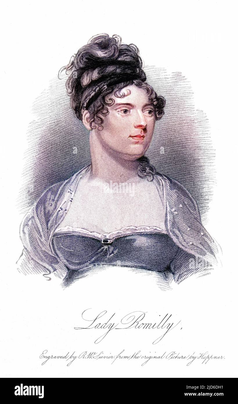 LADY ANNE ROMILLY wife of sir Samuel Romilly Colourised version of ...