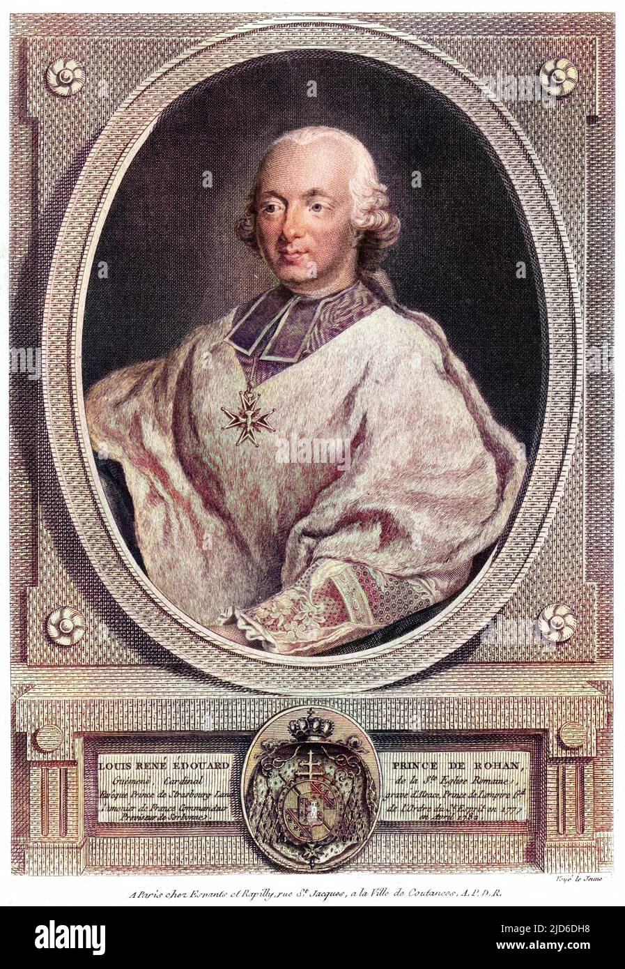 LOUIS RENE EDOUARD, prince and cardinal de ROHAN French churchman, a catholic though his ancestors had generally been protestants. Colourised version of : 10174474       Date: 1734 - 1803 Stock Photo