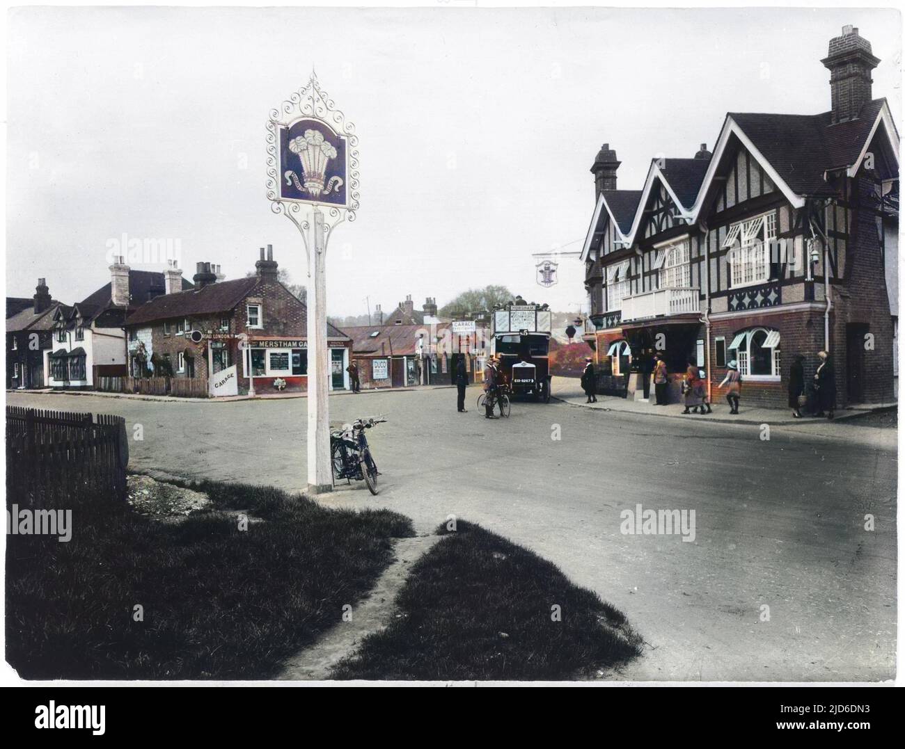 Merstham Surrey Colourised version of 10195706 Date 1922 Stock Photo