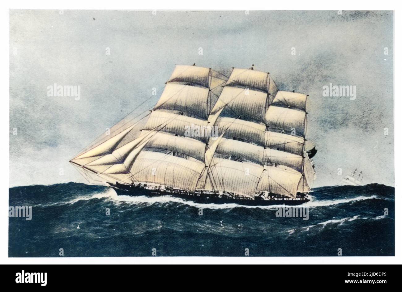 The tea clipper Cutty Sark under full sail passes the Cimba - the Cutty ...