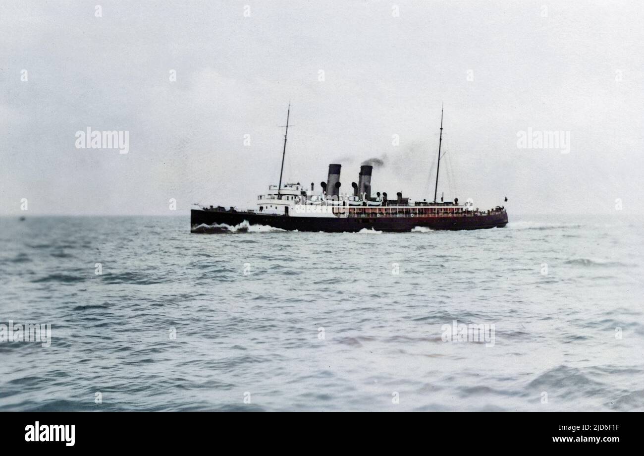 The Ostend (Belgium) to Dover (England) cross channel ferry boat. Colourised version of