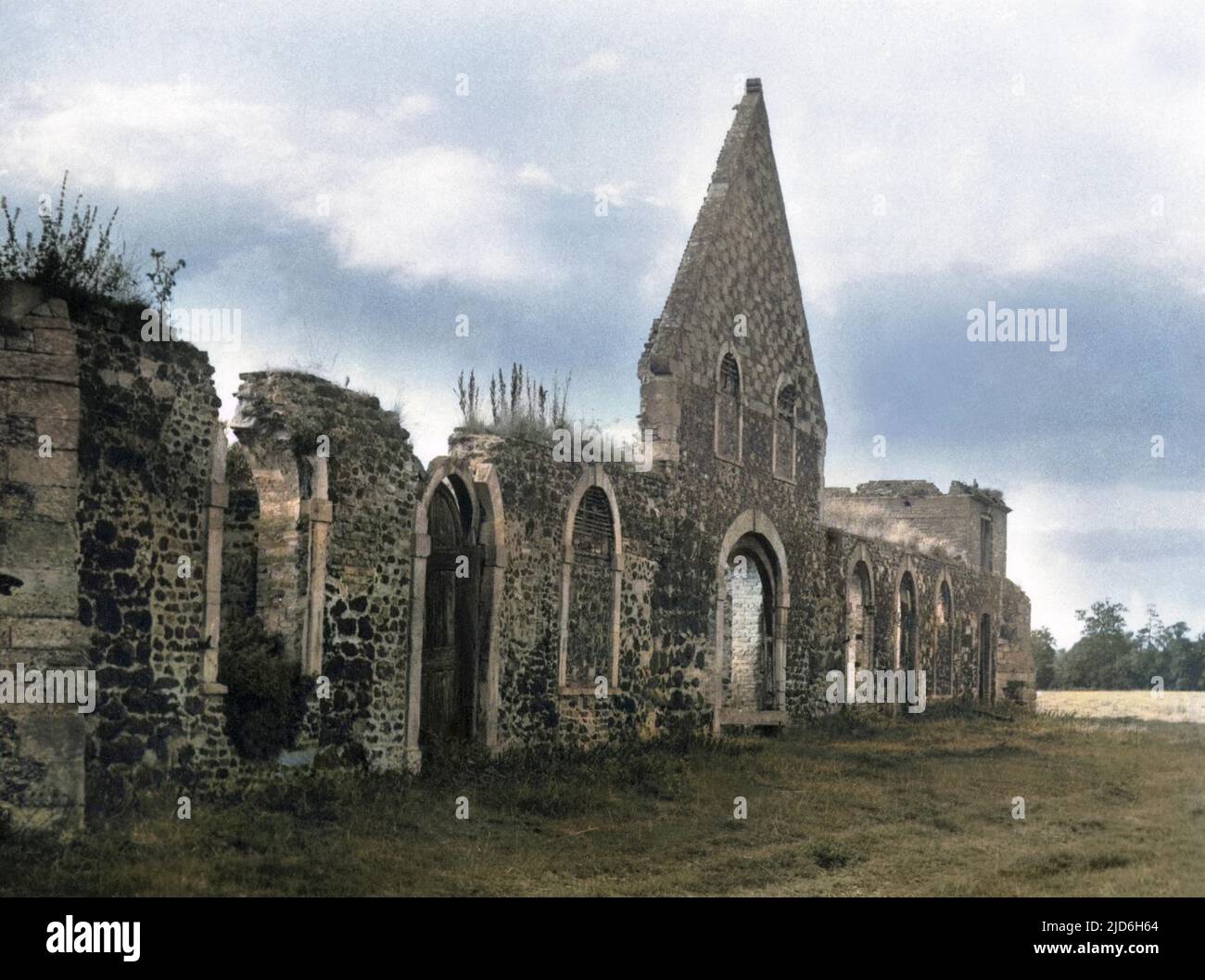 The ruins of the Abbey at West Dereham, Norfolk, England. These remains