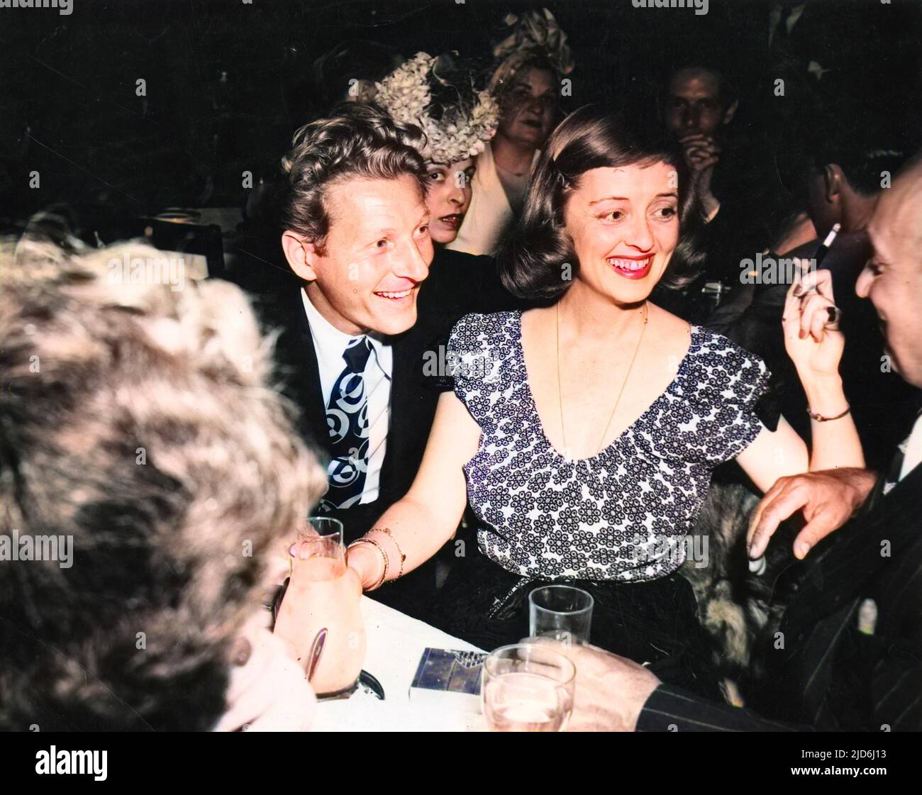 Danny Kaye (1913-1987) American actor and singer with Bette Davis (1908-1989) American actress Colourised version of: 10232004 Stock Photo