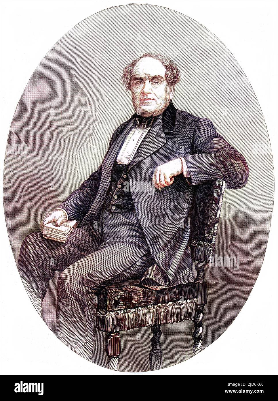 A DUDLEY MANN American statesman, one of the three commissioners of the Confederate States of America to Europe, photographed while visiting England. Colourised version of: 10164224       Date: 1801 - 1889 Stock Photo